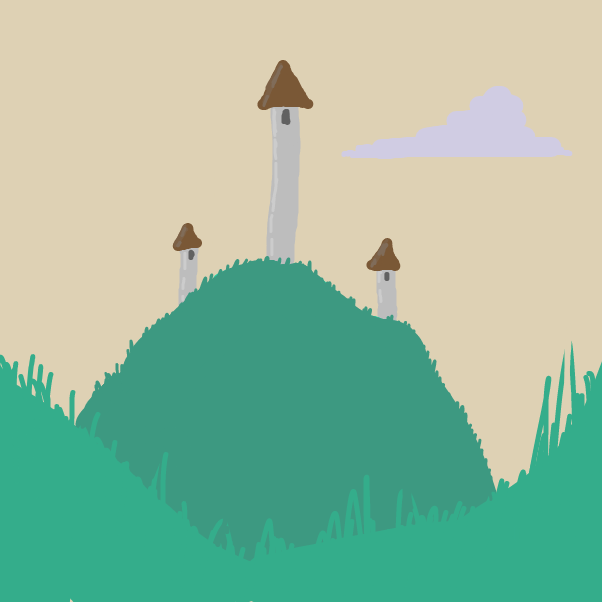 The Three Towers Stand Tall In The Grass Lands - Online Drawing Game Comic Strip Panel by WhiskyMammut