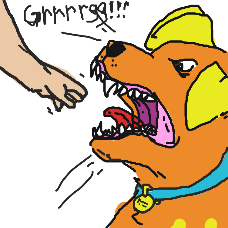 Drawing in Bite hand by yogiibear