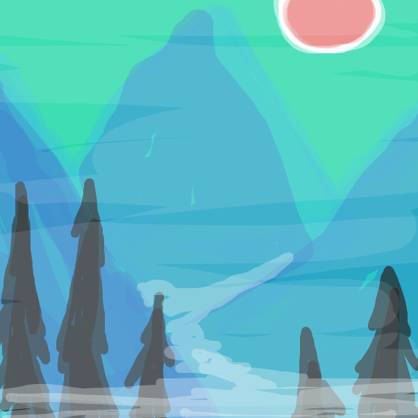 Drawing in Misty forest by Derren