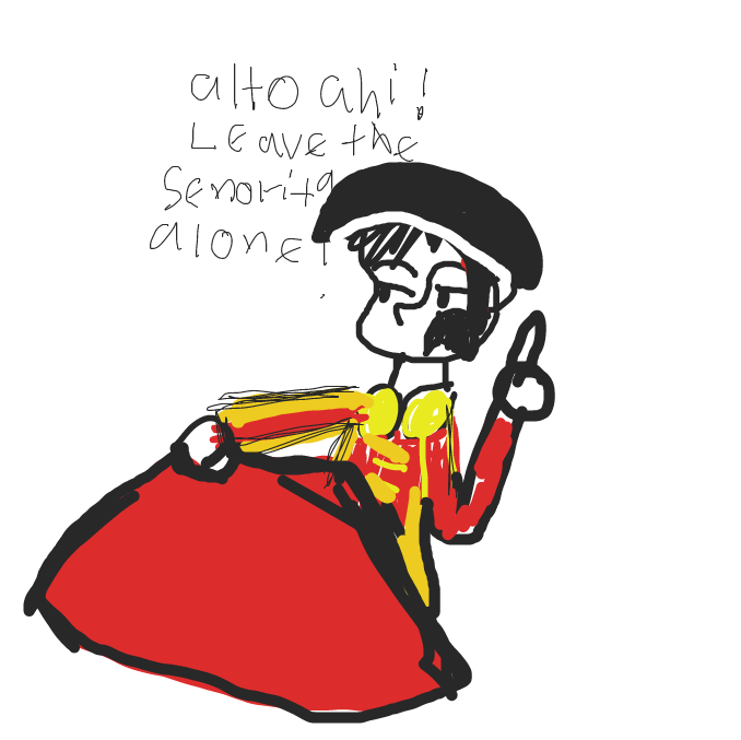 It's a bullfighter! - Online Drawing Game Comic Strip Panel by HaileyS