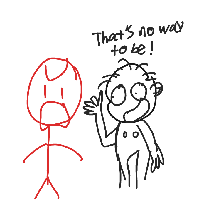 Liked webcomic Red guy not happy