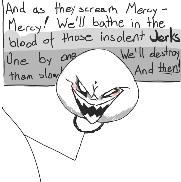 The speech goes on and on... how cute! - Online Drawing Game Comic Strip Panel by Sluggishfella