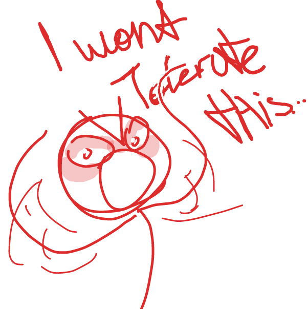 Drawing in Why we don't have four by Sluggishfella