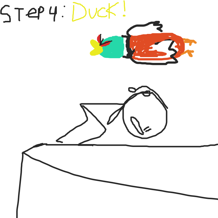 watch out! duck - Online Drawing Game Comic Strip Panel by yogiibear