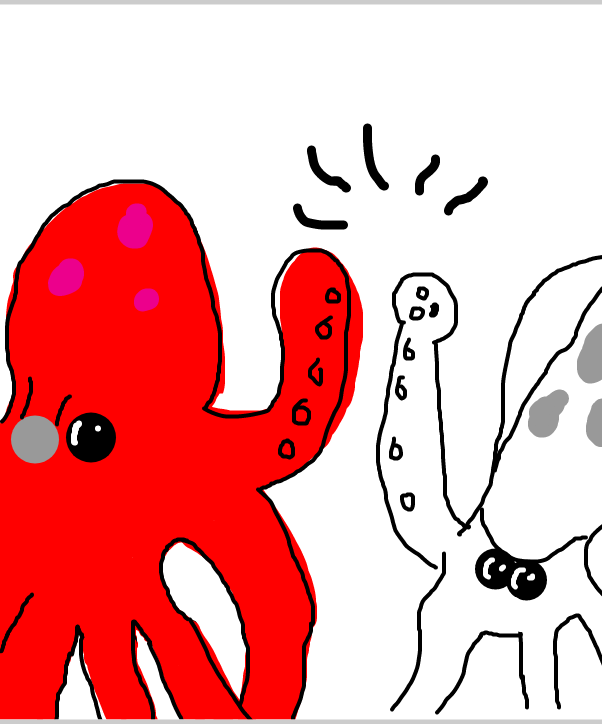 Drawing in Owen Octopus and Sid Squid by SteliosPapas