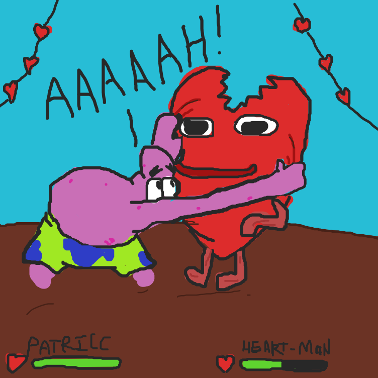 Oh No! not poor Heart-Man! - Online Drawing Game Comic Strip Panel by yogiibear