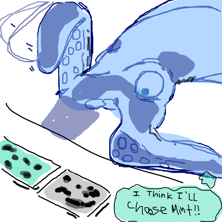 Steve Squid chooses mint ice cream - Online Drawing Game Comic Strip Panel by yogiibear