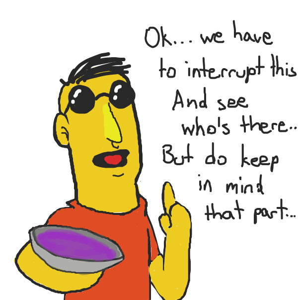 I would suggest to make a stirring panel like making a mixture or something for the next who draws xP - Online Drawing Game Comic Strip Panel by Sluggishfella