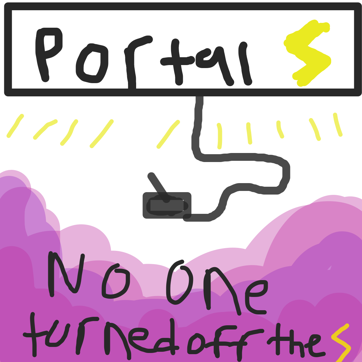 No one turned off the power so the portal system glitched out - Online Drawing Game Comic Strip Panel by Steven117