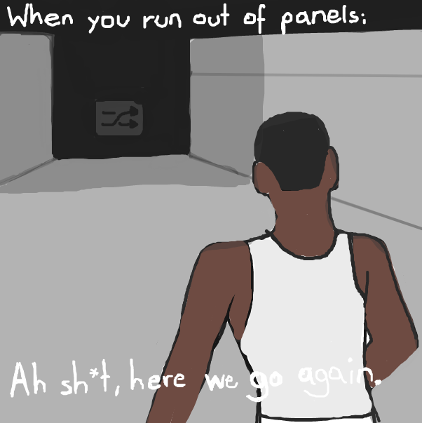 Gosh i'm so bad at drawing! Anyways what do you do when you have to shuffle again? - Online Drawing Game Comic Strip Panel by Sluggishfella