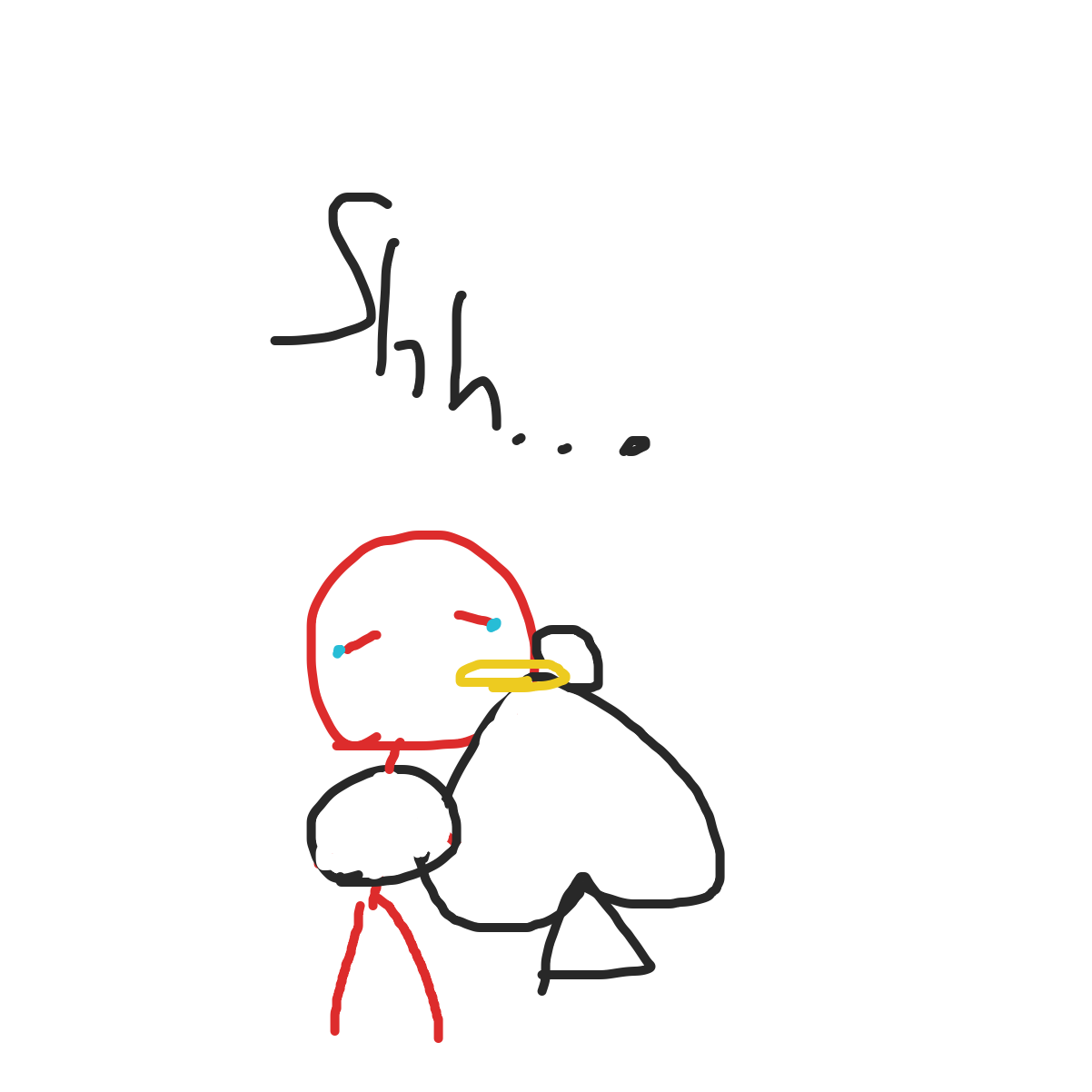 Drawing in Red guy not happy by KingOfSpades2