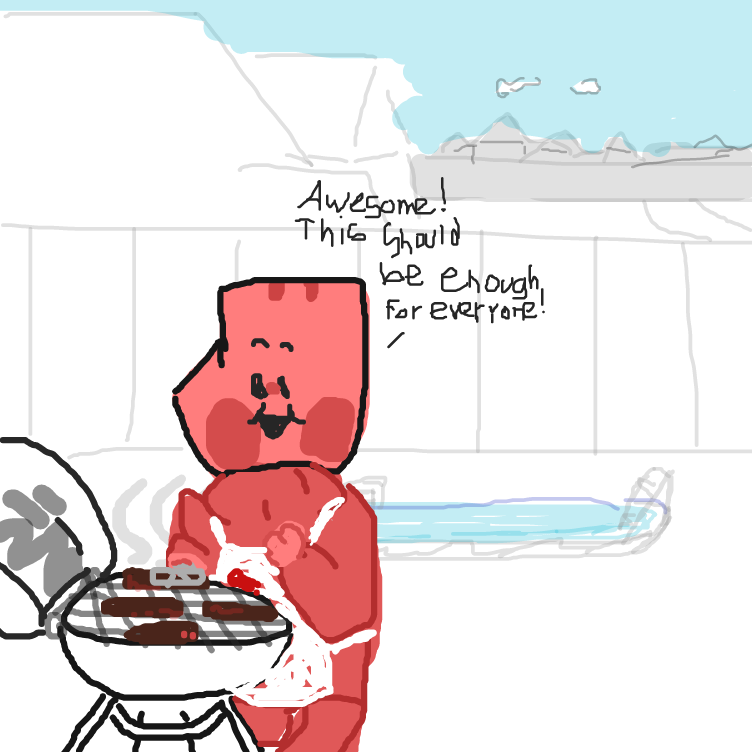 Burgers are almost ready!  - Online Drawing Game Comic Strip Panel by yogiibear