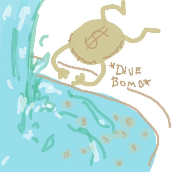 Drawing in The Wishing Fountain by gnarlybirds