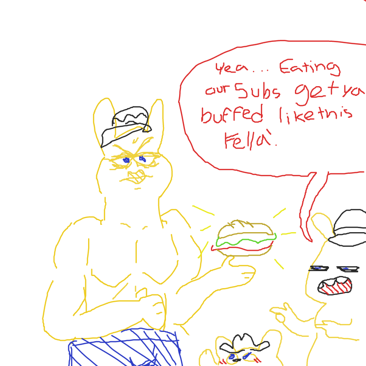 Drawing in Island of Misfit Advertising Mascots by yogiibear