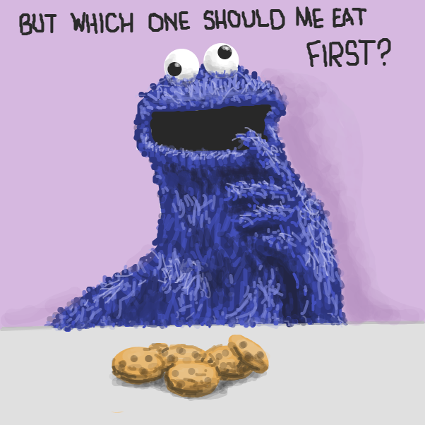 Drawing in Cookie Monster by Dogg