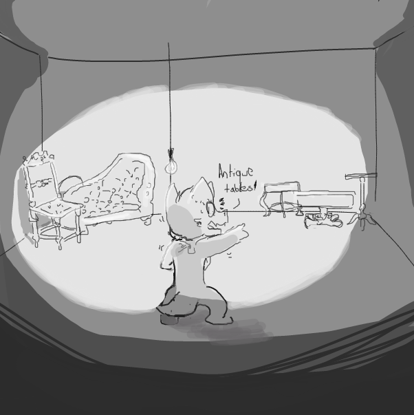 "Antique tables" - Online Drawing Game Comic Strip Panel by Sluggishfella