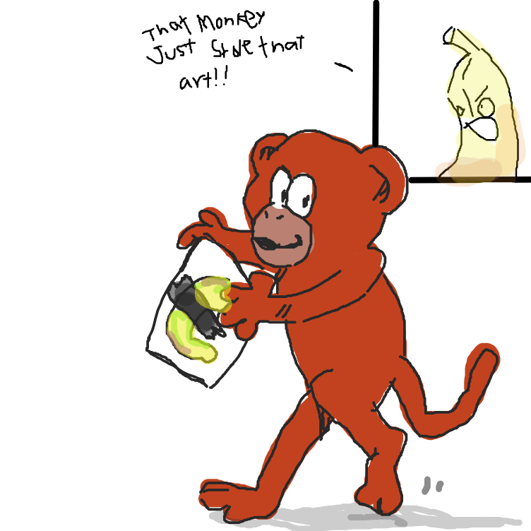 Drawing in art banana by yogiibear