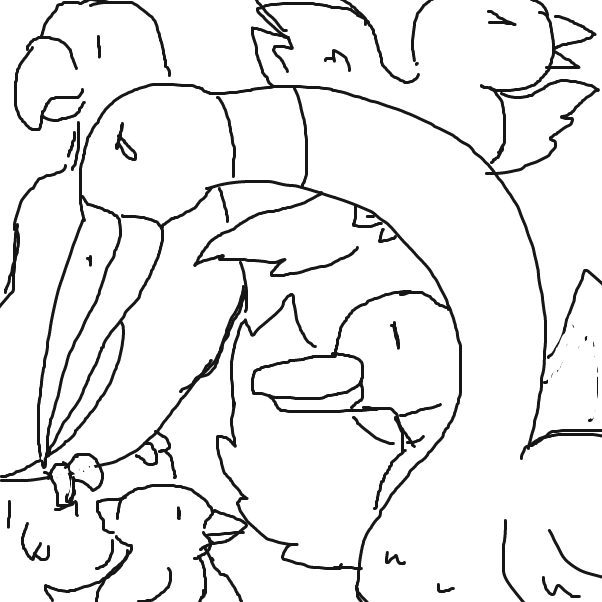 Fill the panel with birds - Online Drawing Game Comic Strip Panel by Derren