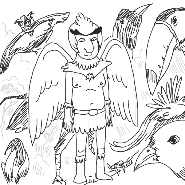 Bird person approves - Online Drawing Game Comic Strip Panel by Fathur