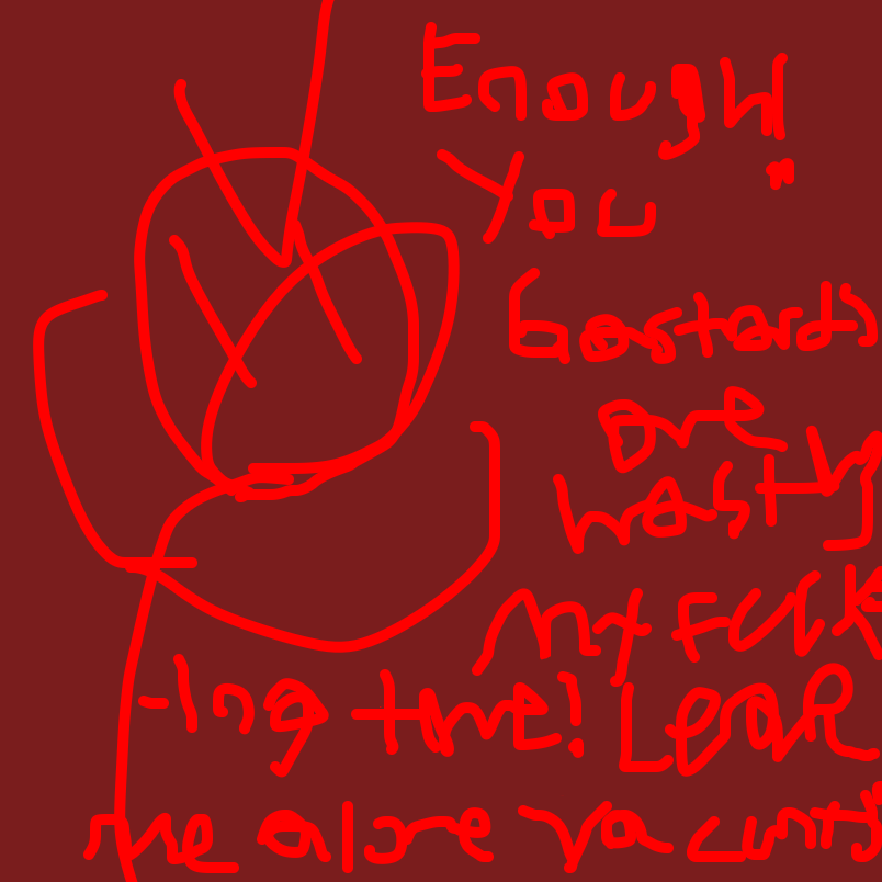 Red guy snaps and says “Enough! You bastards are wasting my fucking time! Leave me alone ya cunts!” - Online Drawing Game Comic Strip Panel by Red Guy 2