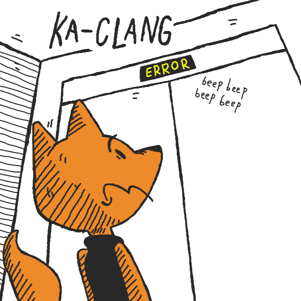 UH OH there seems to be an elevator malfunction - Online Drawing Game Comic Strip Panel by Cheddar Teeth