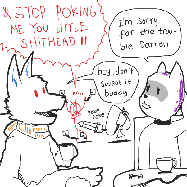 Darren lent some restraining and disciplining "devices" to Troy - Online Drawing Game Comic Strip Panel by Fathur