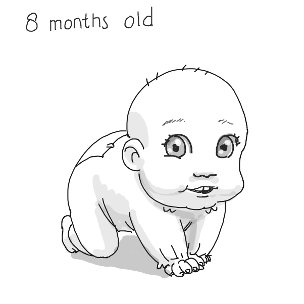 Next panel should draw the baby growing up, how fast he/she grows is up to you - Online Drawing Game Comic Strip Panel by Fathur