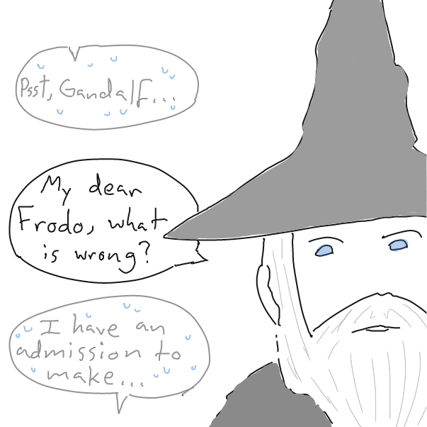 Drawing in The Council of Elrond by Buckawn