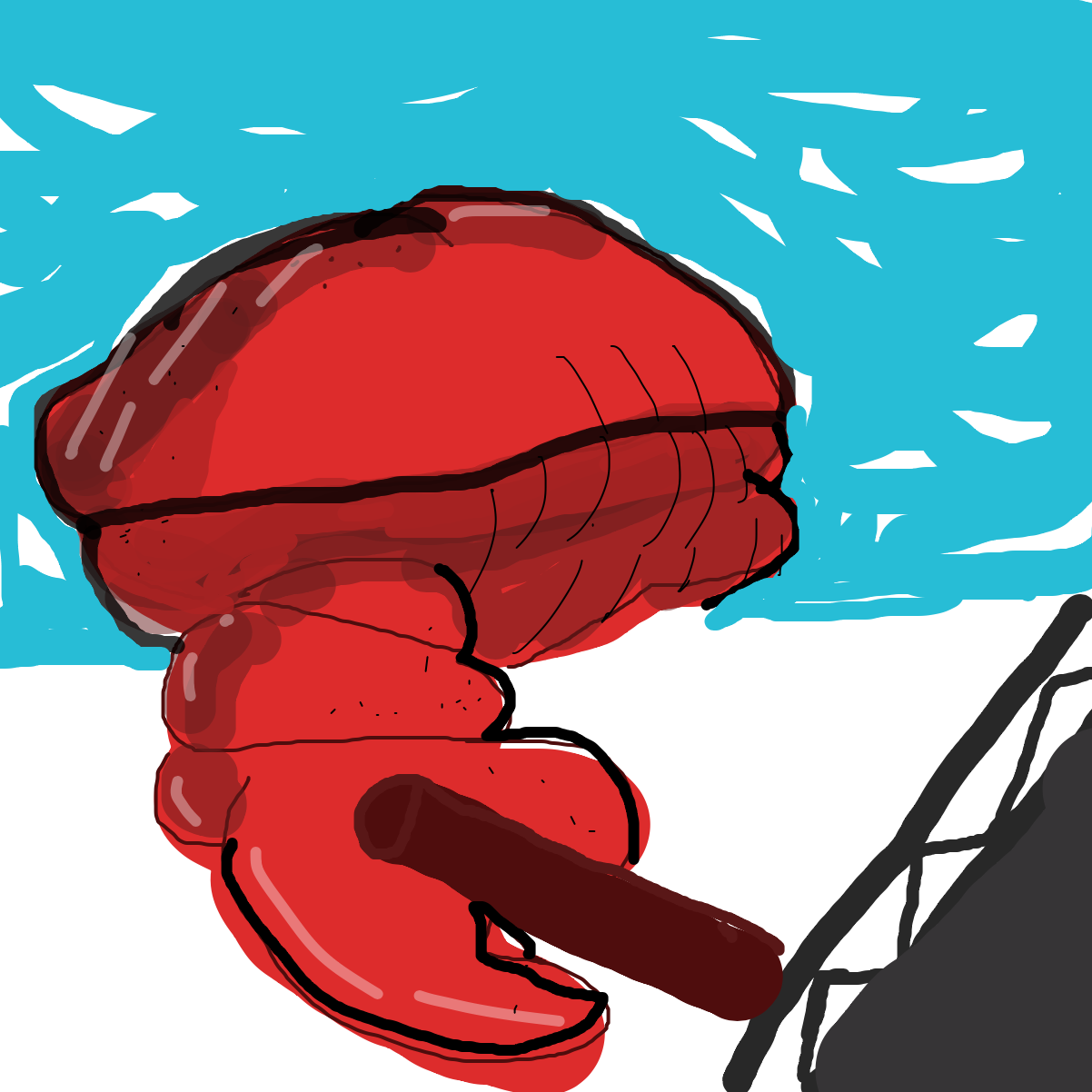 the crab has been forced to go to this paint night for his mental health. What he ends up painting reveals something about his subconscious and what he needs to do next - Online Drawing Game Comic Strip Panel by huncho