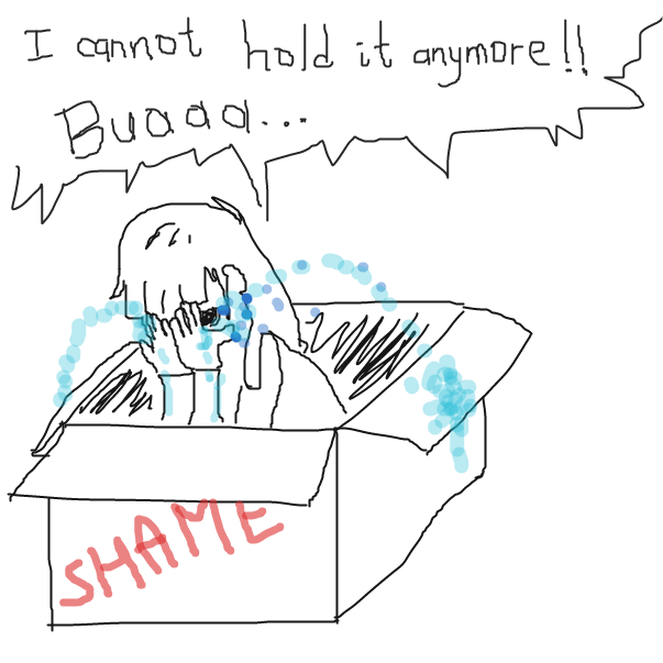 Drawing in Box of shame  by ArelaEstudio