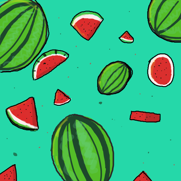 It is said watermelons are both vegetables and fruits! - Online Drawing Game Comic Strip Panel by Sluggishfella