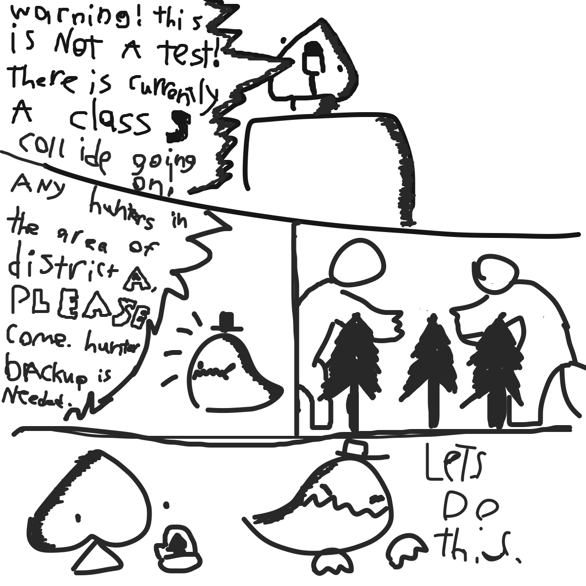 Reference https://www.paneljam.com/jams/5033/panels/ for the whole story - Online Drawing Game Comic Strip Panel by KingOfSpades2