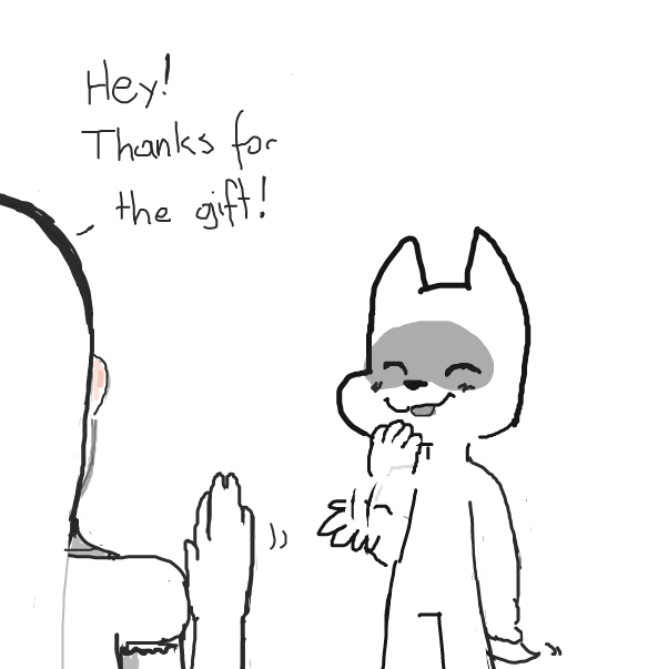 In signs that means "You're welcome"  - Online Drawing Game Comic Strip Panel by Sluggishfella