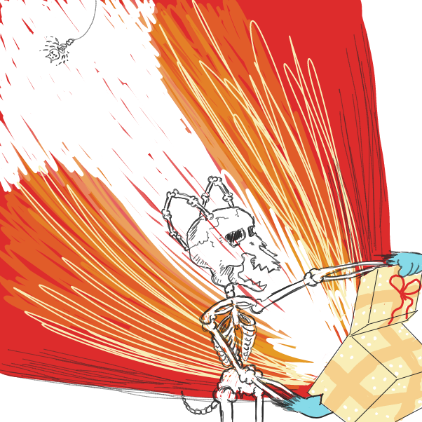 Three billion human lives ended on August 29, 1997. The survivors of the nuclear fire called the war, Judgement Day. They lived only to face a new nightmare: the war against the machines. The computer which controlled the machines, Skynet, sent two Termina - Online Drawing Game Comic Strip Panel by Wizard Croissant