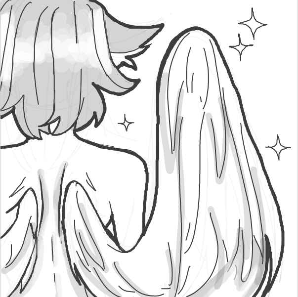 Drawing in Cyber angel warrior catgirl princess  by FrankenJammer