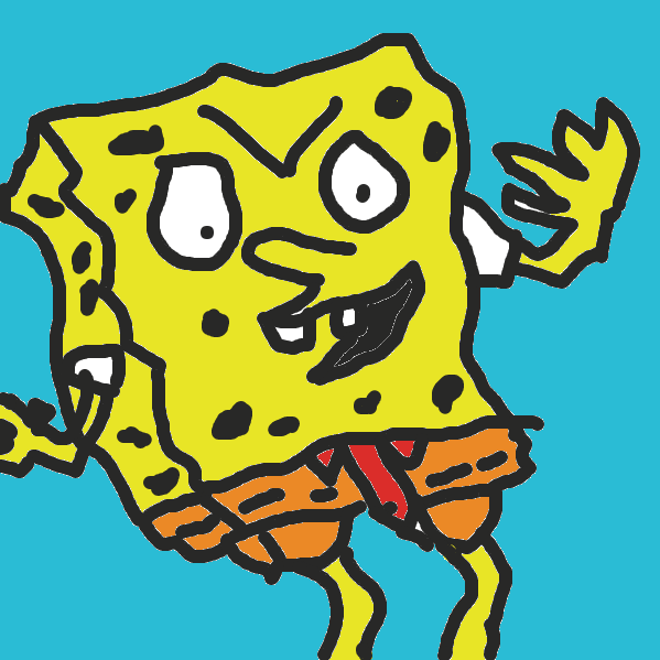 First panel in sponge drawn in our free online drawing game