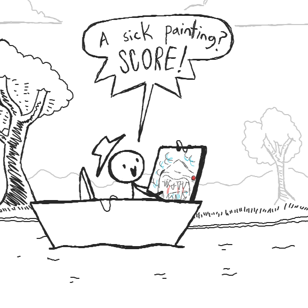 that'll go for some big bucks on eBay - Online Drawing Game Comic Strip Panel by Cheddar Teeth