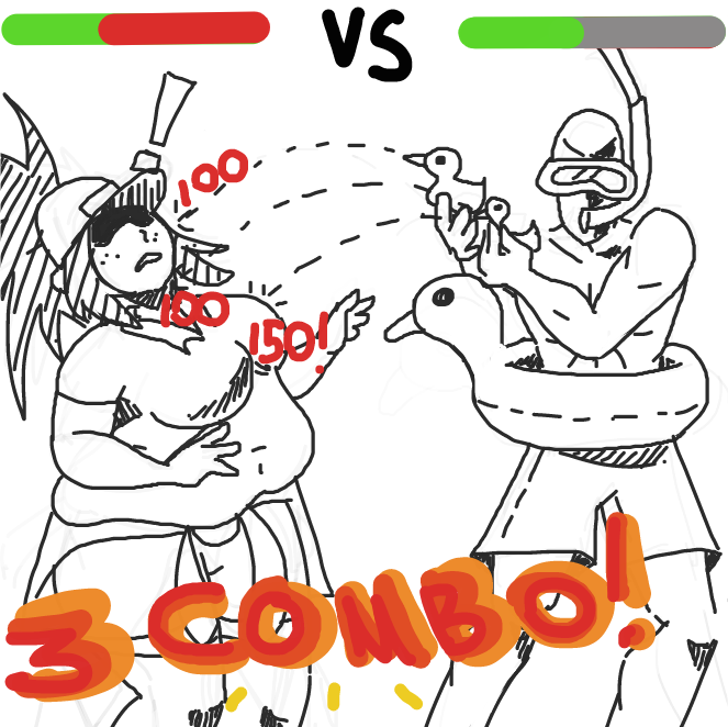 Drawing in A new fighting game by SSR scorpia