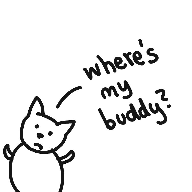 cat is looking for a his friend, - Online Drawing Game Comic Strip Panel by niania