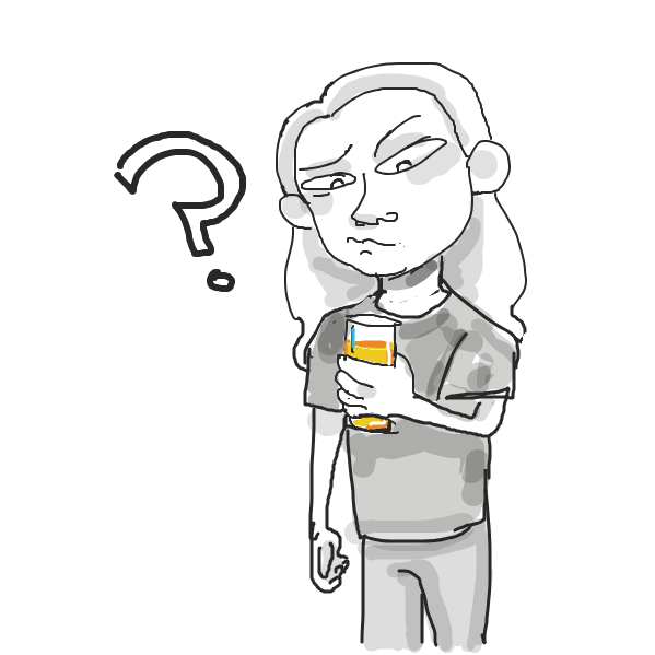 Drawing in orange juice by Mojomos