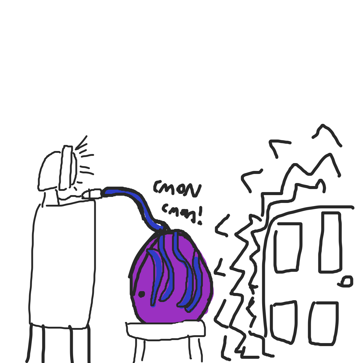 Purple boi boutta click - Online Drawing Game Comic Strip Panel by KingOfSpades2