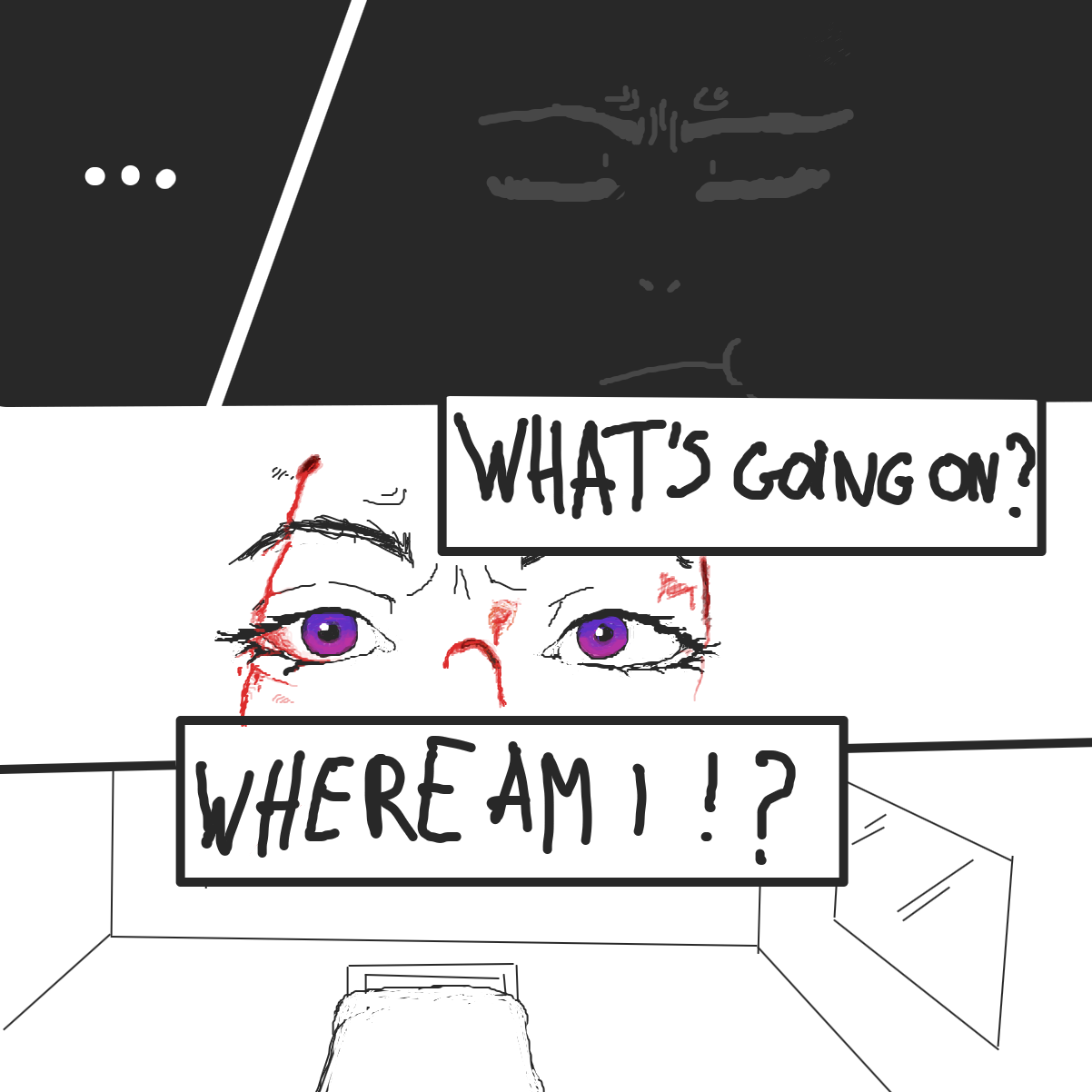 Ding ding wakes up. On a bed¿! Is this the adventure¿ (I didn’t do much for the room cos I wanted to let you choose where she is.)  - Online Drawing Game Comic Strip Panel by l’intrus