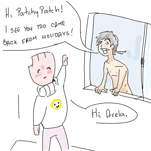 Drawing in Returning from holidays by ArelaEstudio