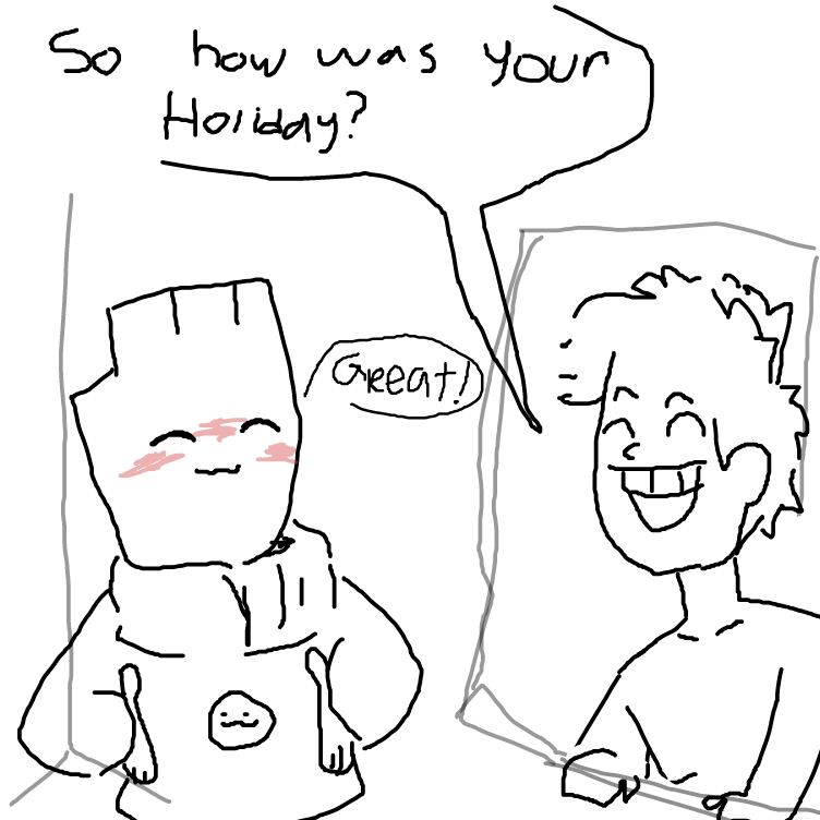 Drawing in Returning from holidays by yogiibear