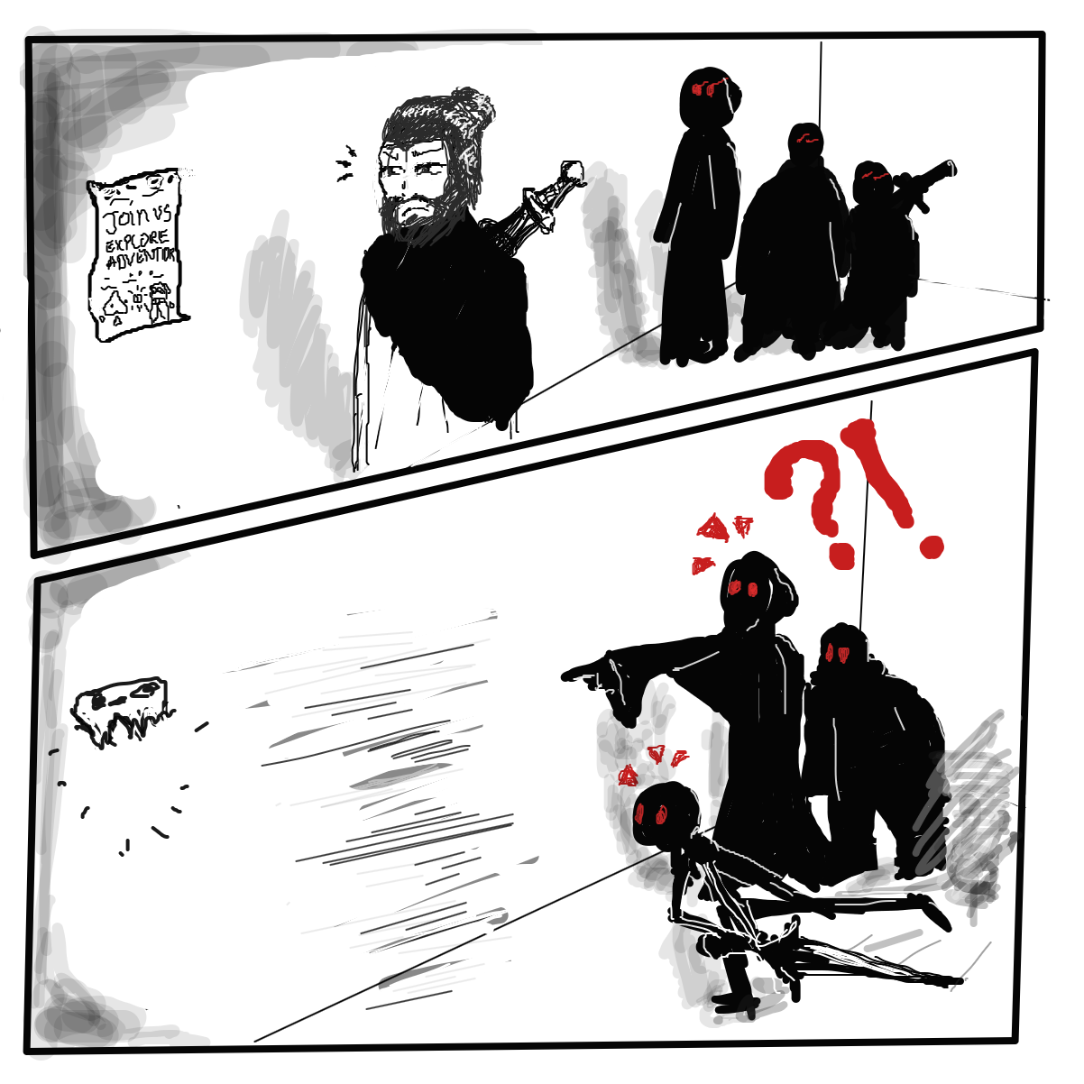 Fast enough to escape bandits. - Online Drawing Game Comic Strip Panel by l’intrus