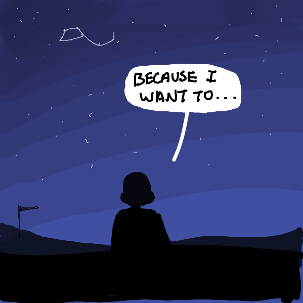extential crisis - Online Drawing Game Comic Strip Panel by ironically horny