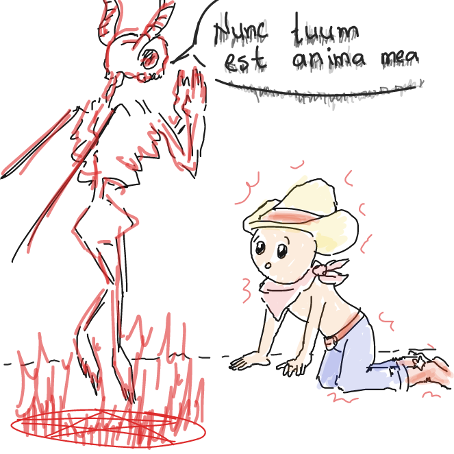 "Now your soul is mine" - Online Drawing Game Comic Strip Panel by ArelaEstudio