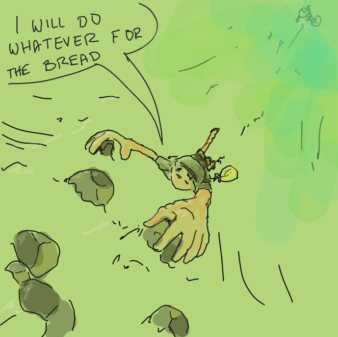 Drawing in Off to get bread by ArelaEstudio