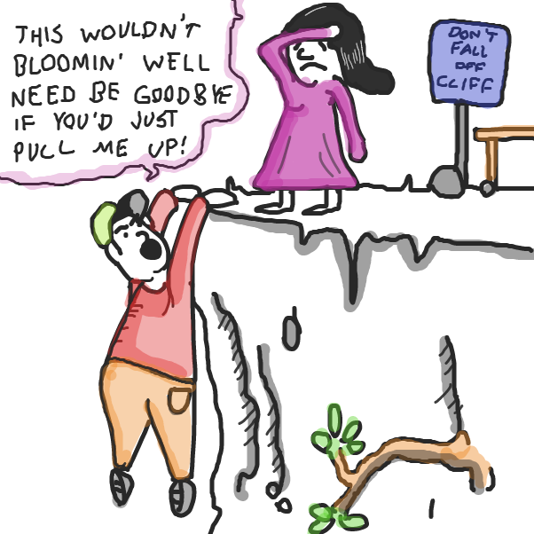 Should've read the sign - Online Drawing Game Comic Strip Panel by Spanky the B