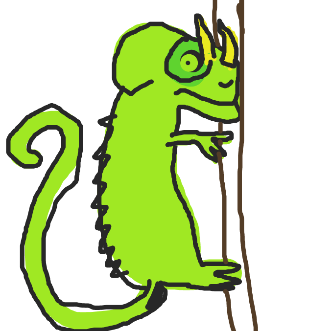 It's a chameleon, I tried to make him look like a "C".  - Online Drawing Game Comic Strip Panel by HaileyS